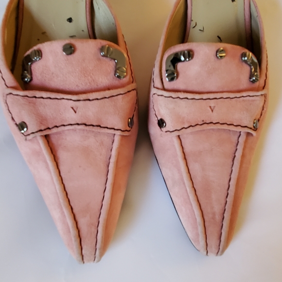 SOLD - SOLD - SOLD  Van Eli Pink Suede Slides - Picture 4 of 14